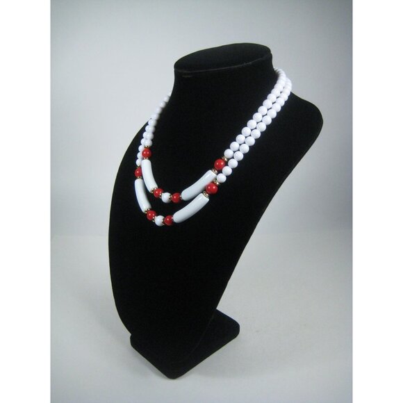 Vintage Multi Strand Beaded Necklace Goldtone 20 Inches Art Deco STYLE - Picture 6 of 8